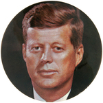 THREE LARGE JOHN F. KENNEDY BUTTONS.