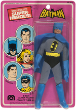 "MEGO BATMAN" ACTION FIGURE ON CARD.