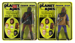 MEGO PLANET OF THE APES GENERAL URSUS VARIANT PAIR ON CARDS.