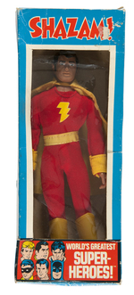 MEGO CARDED JOKER AND SHAZAM IN BOX PAIR.