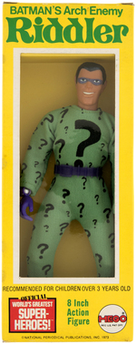 "RIDDLER" BOXED MEGO ACTION FIGURE.