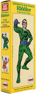 "RIDDLER" BOXED MEGO ACTION FIGURE.