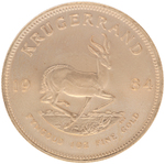 1984 KRUGERRAND SOUTH AFRICAN GOLD 1OZ BULLION COIN.