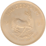 1981 KRUGERRAND SOUTH AFRICAN GOLD 1OZ BULLION COIN.