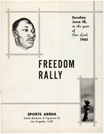 MARTIN LUTHER KING "FREEDOM RALLY" PROGRAM FROM WCLC LOS ANGELES, CA EVENT IN 1961.