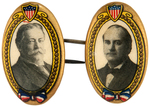 TAFT AND BRYAN 1908 MATCHED PAIR OF OVAL PORTRAIT BUTTONS.