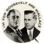 SCARCE 1" VARIETY ROOSEVELT/WALLACE REAL PHOTO JUGATE BUTTON.