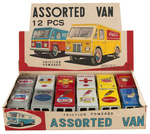 "ASSORTED VAN" BOXED SET OF FRICTION TOYS FEATURING COCA-COLA, PEPSI-COLA & CANADA DRY.