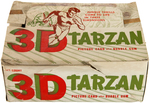 “3D TARZAN PICTURE CARD” TOPPS GUM CARD NEAR FULL DISPLAY BOX.