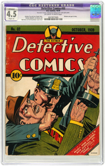 "DETECTIVE COMICS" #32 OCTOBER 1939 CGC RESTORED APPARENT 4.5 SLIGHT (A) VG+.