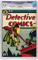 "DETECTIVE COMICS" #40 JUNE 1940 CGC RESTORED APPARENT 5.0 SLIGHT (A) VG/FINE (FIRST CLAYFACE).