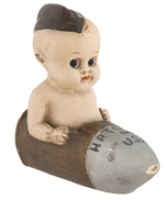 "COLUMBIA EGG" WORLD WAR II KEWPIE CERAMIC FIGURE.