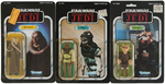 "STAR WARS: RETURN OF THE JEDI" CARDED ACTION FIGURE LOT OF THREE.