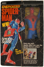 REMCO ENERGIZED SPIDER-MAN FIGURE AND COPTER IN BOXES.