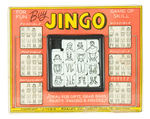 "BUY JINGO" SLIDING TILE PUZZLE ON STORE CARD.