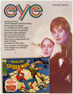 1969 "EYE" MAGAZINE WITH SPIDER-MAN MINIATURE COMIC BOOK.