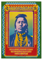 JEFFERSON AIRPLANE "INDIAN" SHRINE AUDITORIUM ARTIST-SIGNED CONCERT POSTER.