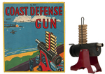 "COAST DEFENSE GUN" BOXED TOY & TOY CANNON LOT.