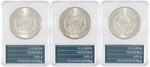 LOT OF THREE $1 MORGAN SILVER DOLLARS PCGS GRADED.