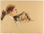 GROUP OF SIX ORIGINAL ART SKETCHES FROM TRIAL OF JOHN HINKLEY JR. REAGAN'S ATTEMPTED ASSASSIN.