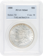 LOT OF TWO $1 MORGAN SILVER DOLLARS PCGS GRADED.