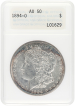 $1 MORGAN SILVER DOLLAR 1894-O ANA AU50.