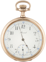 E. HOWARD & CO. YELLOW GOLD-FILLED 17 JEWELS OPEN FACE POCKET WATCH.