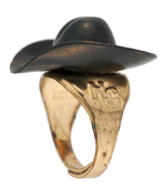 HOPALONG CASSIDY REMOVABLE COWBOY HAT WITH COMPASS PREMIUM RING.