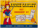 "ANNIE OAKLEY FELT EMBROIDERY KIT" & GAIL DAVIS AUTOGRAPHED POSTER.