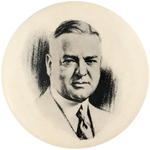 LARGE 1928 HERBERT HOOVER SKETCH PORTRAIT BUTTON HAKE #2016.