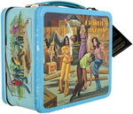 "CHARLIES ANGELS" UNUSED METAL LUNCHBOX WITH THERMOS.