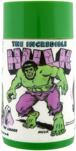 "THE INCREDIBLE HULK" UNUSED METAL LUNCHBOX WITH THERMOS.