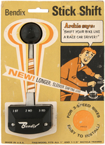 ARCHIE BENDIX BICYCLE STICK SHIFT ON CARD.