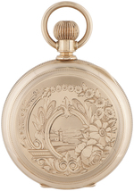 E. HOWARD & CO. 14K GOLD 15 JEWELS OPEN FACE POCKET WATCH.