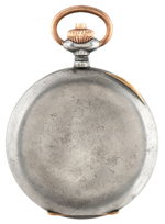 WORLD WAR I "U.S. AIR SERVICE" SWISS GUNMETAL 7 JEWELS POCKET WATCH WITH STOPWATCH.