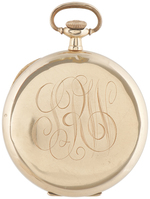 WALTHAM WATCH CO. 14K GOLD 7 JEWELS OPEN FACE POCKET WATCH.