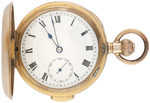 SWISS QUARTER HOUR REPEATER GOLD-FILLED HUNTING CASE POCKET WATCH.