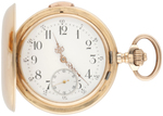 LE PHARE QUARTER HOUR MINUTE REPEATER POCKET WATCH IN 18KT GOLD HUNTING CASE.