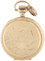 ELGIN WATCH CO. 14K GOLD 15 JEWELS HUNTING CASE LADIES POCKET WATCH.