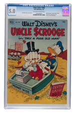 "FOUR COLOR" #386 MARCH 1952 CGC 5.0 VG/FINE (FIRST UNCLE SCROOGE).