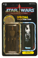 "STAR WARS - THE POWER OF THE FORCE" HAN SOLO (IN CARBONITE CHAMBER) CARDED ACTION FIGURE.