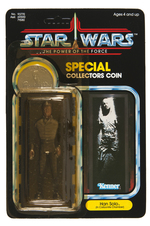 "STAR WARS - THE POWER OF THE FORCE" HAN SOLO (IN CARBONITE CHAMBER) CARDED ACTION FIGURE.