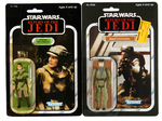 "STAR WARS - RETURN OF THE JEDI" HAN TRENCHCOAT/LEIA PONCHO/REBEL COMMANDO FIGURE TRIO.