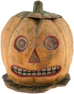 LARGE & IMPRESSIVE HALLOWEEN JACK O'LANTERN PUMPKIN PAPIER-MACHE LANTERN.