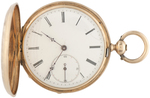 SWISS 14K GOLD 15 JEWELS HUNTING CASE POCKET WATCH.