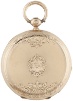 SWISS 14K GOLD 15 JEWELS HUNTING CASE POCKET WATCH.