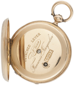 SWISS 14K GOLD 15 JEWELS HUNTING CASE POCKET WATCH.