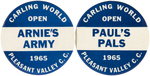 "CARLING WORLD OPEN" GOLF TOURNAMENT BUTTON PAIR.