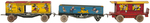 MARX "DONALD DUCK R.R. - MICKEY MOUSE EXPRESS" MINIATURE WIND-UP TRAIN.