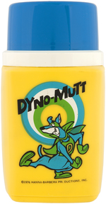 "DYNOMUTT" UNUSED METAL LUNCHBOX WITH THERMOS.